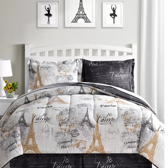 Paris 8pc Queen comforter set- New - Picture 4 of 6